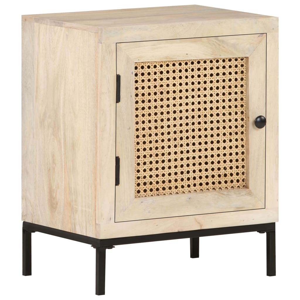 Bedside Table - ANDERSON Ash Nightstand Bleach Finish 40cm