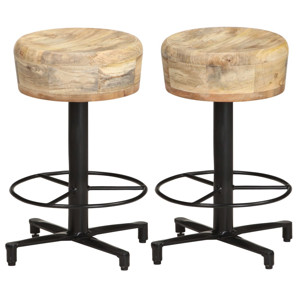 Bar Stools 2 Pieces 52 cm Solid Mango Wood