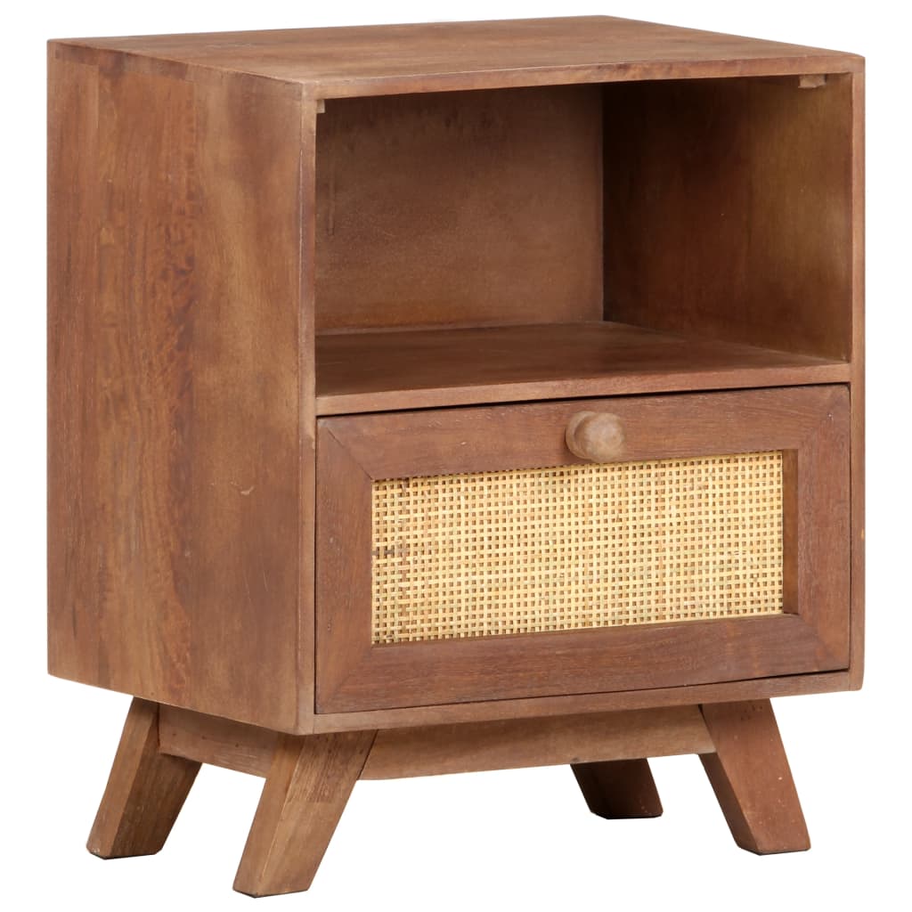 Bedside Table - ANCONA Glen Nightstand Wheat Finish Natural 40cm