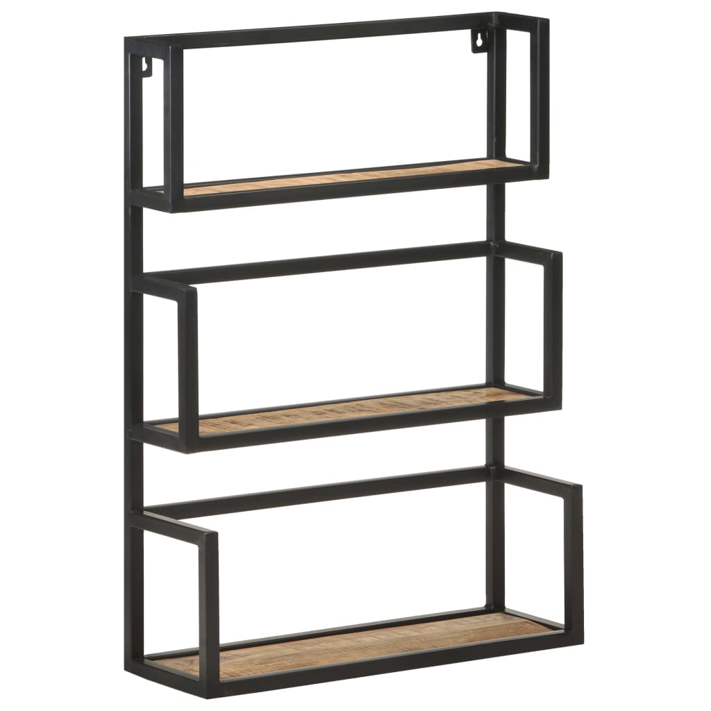 Wall Shelf 60x20x85 cm Rough Mango Wood