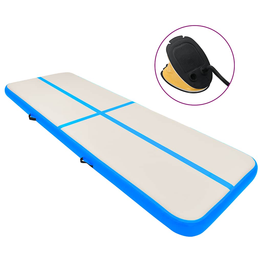 Inflatable Gymnastics Mat with Pump 300x100x20 cm PVC Blue