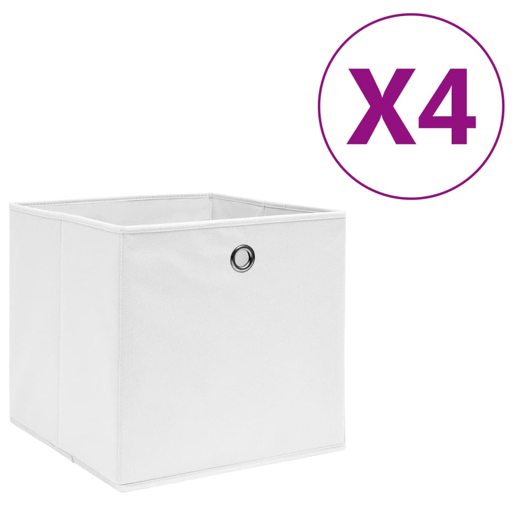 FALGLEN Storage Boxes 4 pcs Non-woven 28x28x28 cm Fabric - White