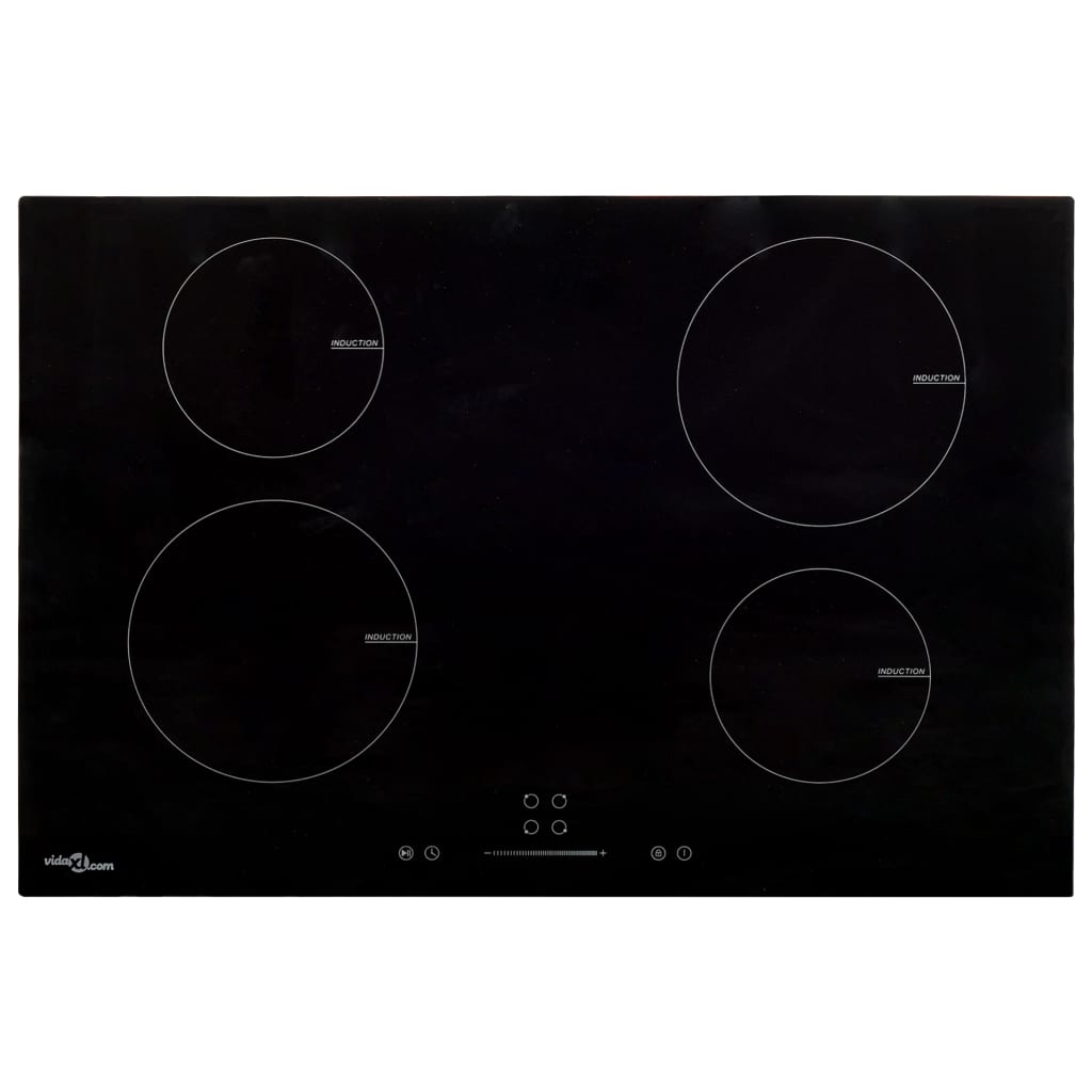 Induction Hob with 4 Burners Touch Control Glass 77 cm 7000 W