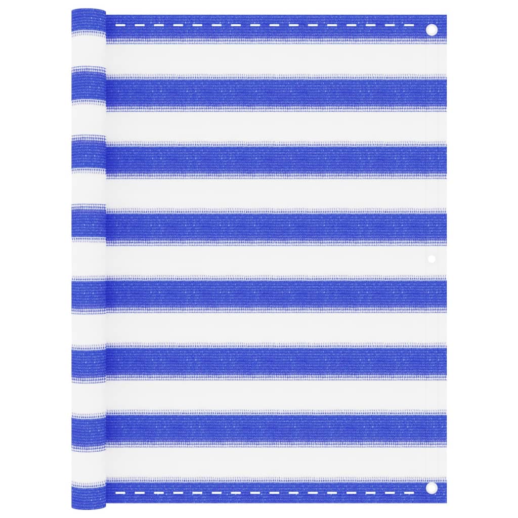 Balcony Screen Blue and White 90x500 cm HDPE