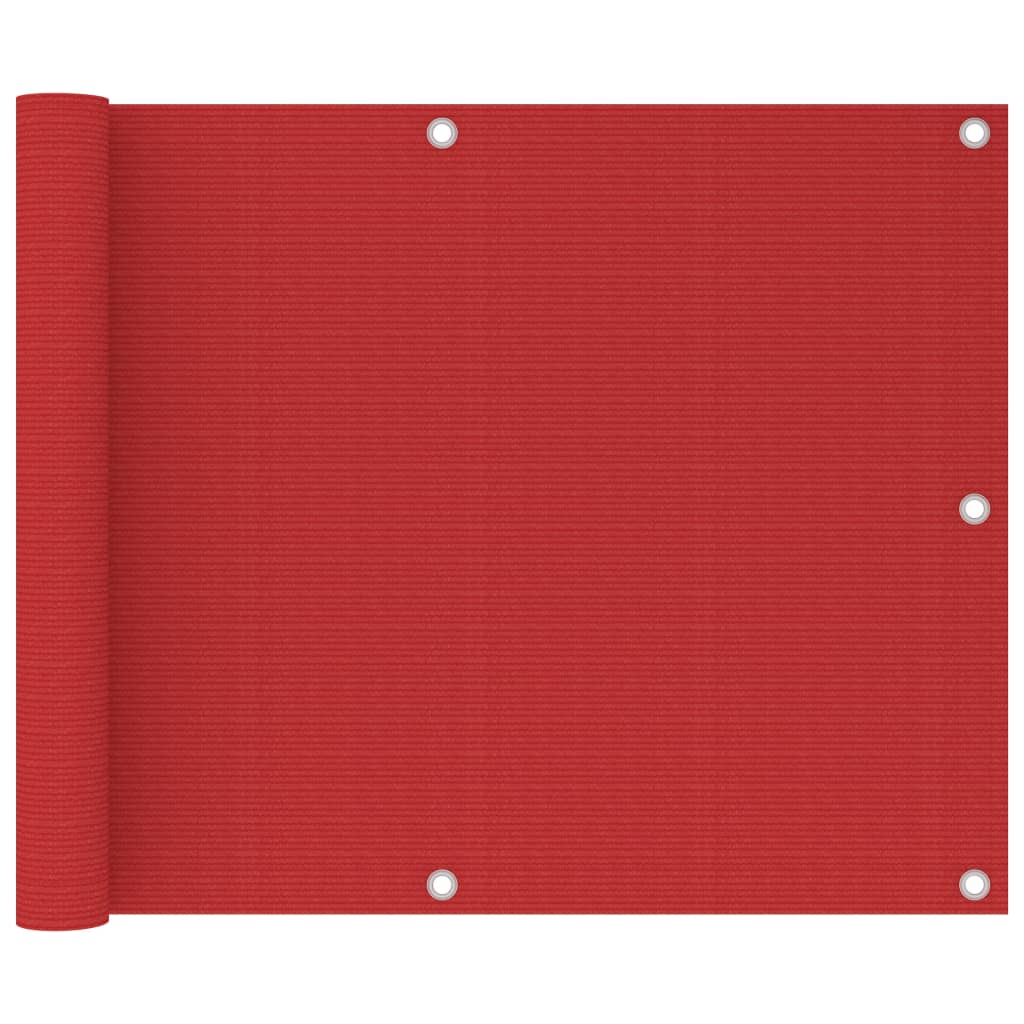 Balcony Screen Red 75x600 cm HDPE