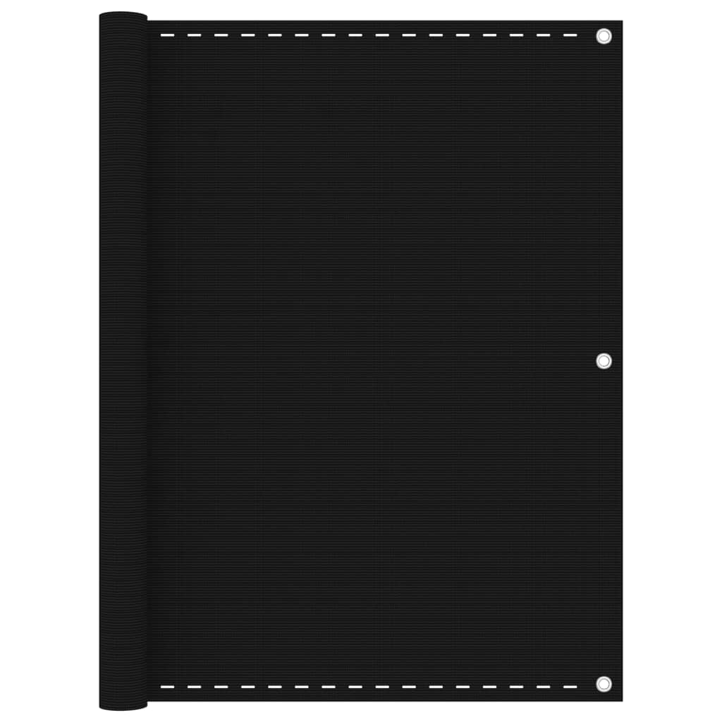 Balcony Screen Black 120x400 cm HDPE