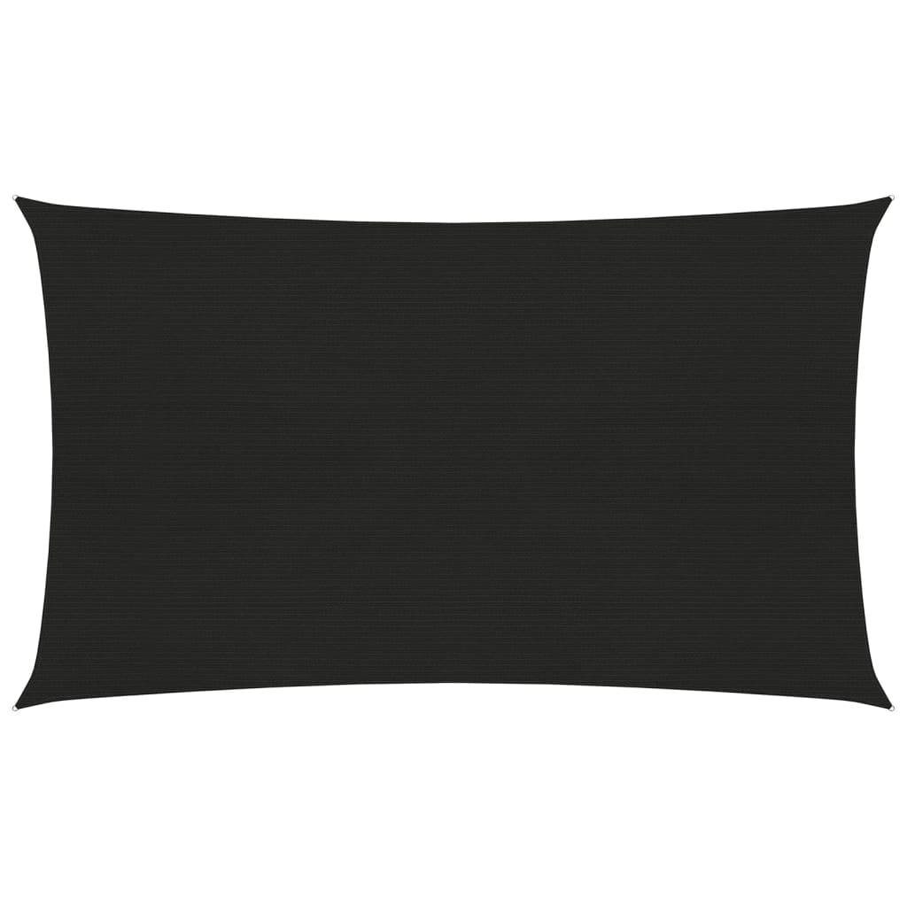 Sunshade Sail 160 g/m2 Black 2x5 m HDPE