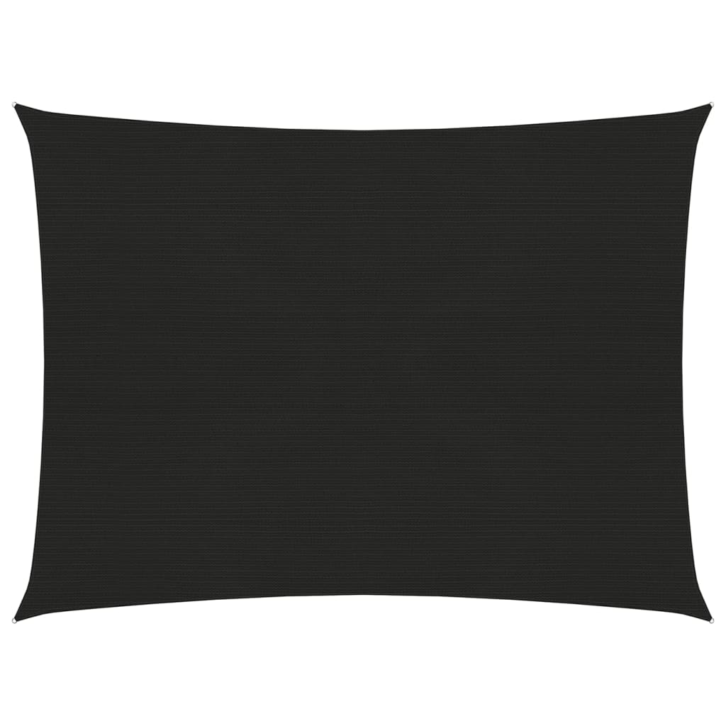 Sunshade Sail 160 g/m2 Black 3x4 m HDPE