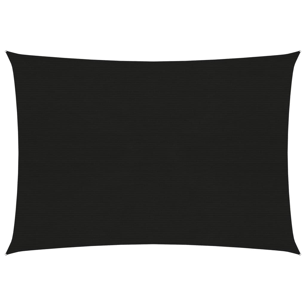 Sunshade Sail 160 g/m2 Black 3x4.5 m HDPE