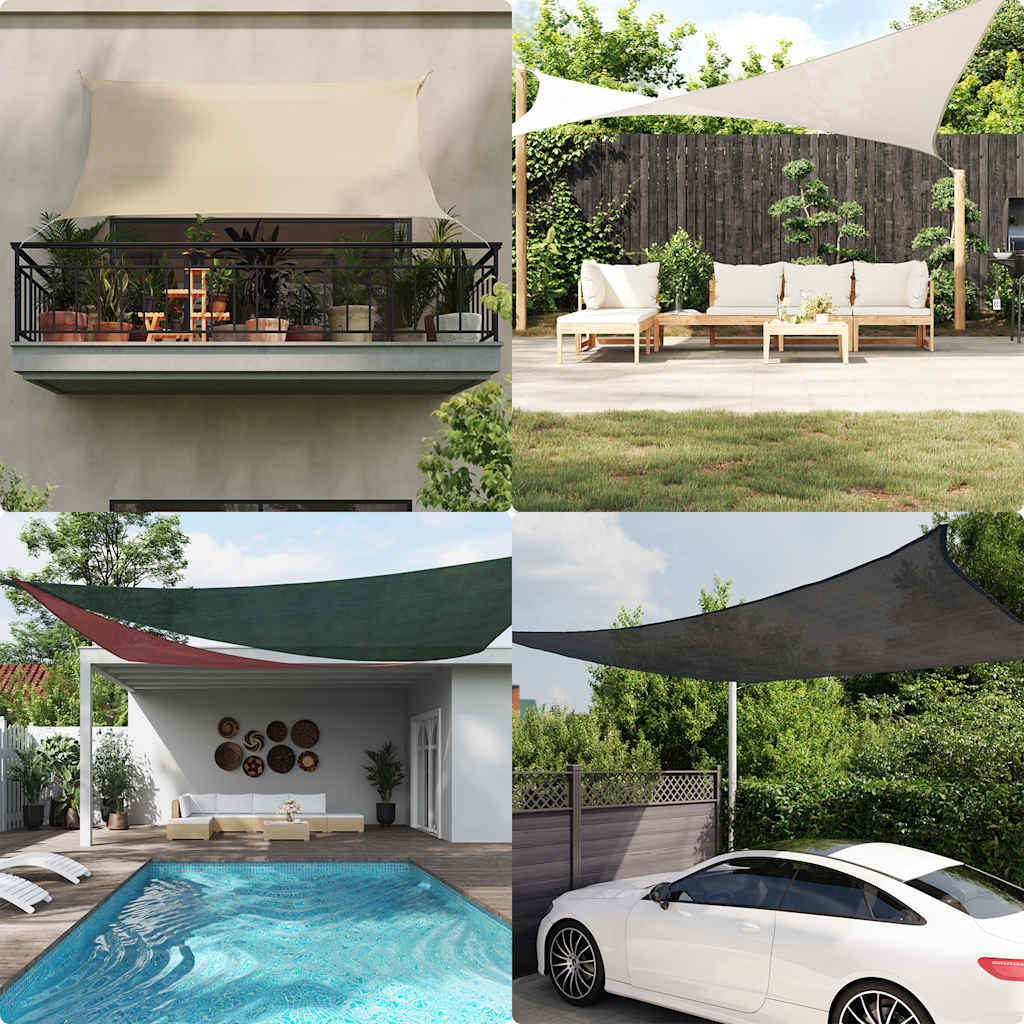 Sunshade Sail 160 g/m2 Triangular Black 5x7x7 m HDPE