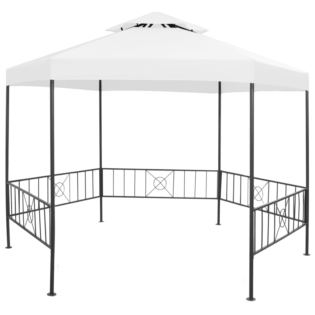 Garden Gazebo 323x275x265 cm White 180 g/m2