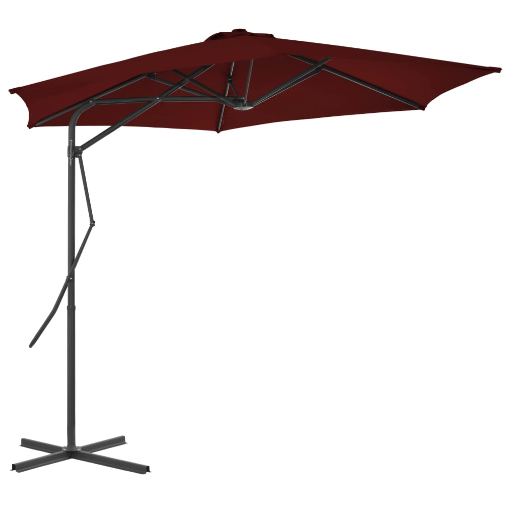 Outdoor Parasol with Steel Pole Bordeaux Red 300x230 cm