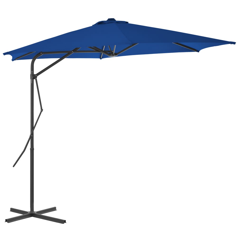 Outdoor Parasol with Steel Pole Blue 300x230 cm