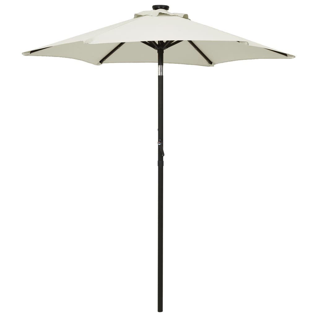 Parasol with LED Lights Sand 200x211 cm Aluminium