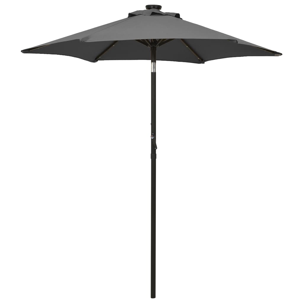 Parasol with LED Lights Anthracite 200x211 cm Aluminium