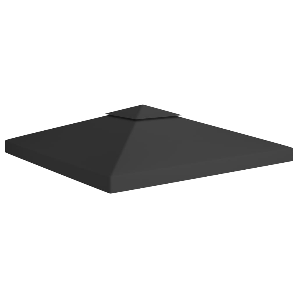 2-Tier Gazebo Top Cover 310 g/m2 3x3 m Black