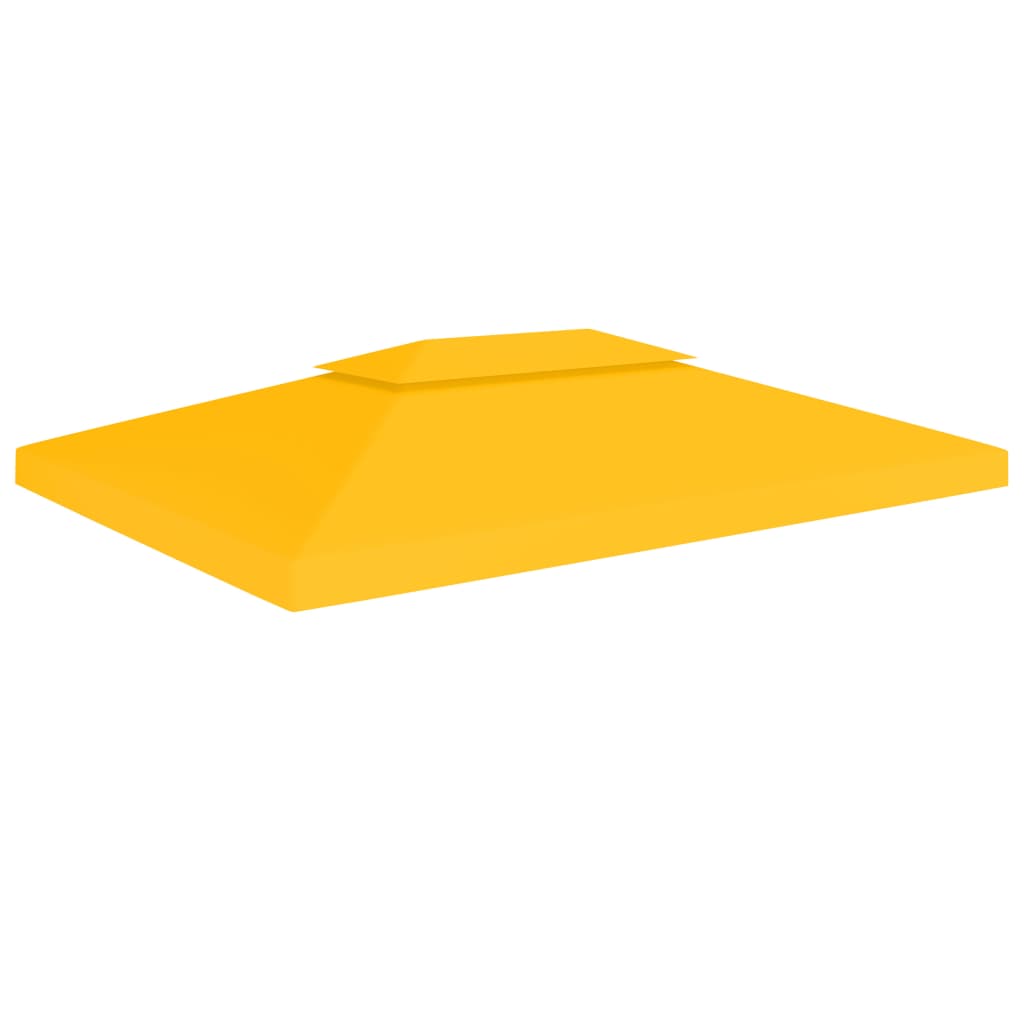 2-Tier Gazebo Top Cover 310 g/m2 4x3 m Yellow