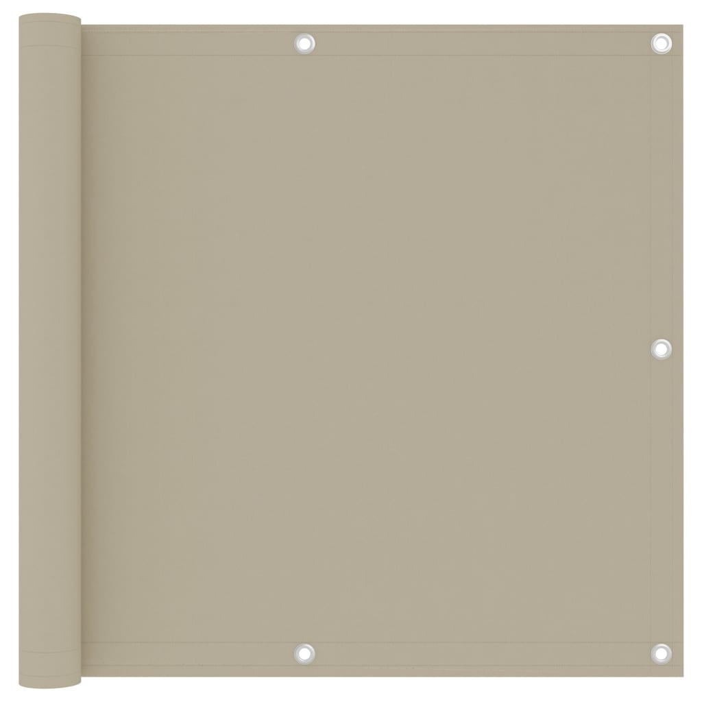 Balcony Screen Beige 90x500 cm Oxford Fabric