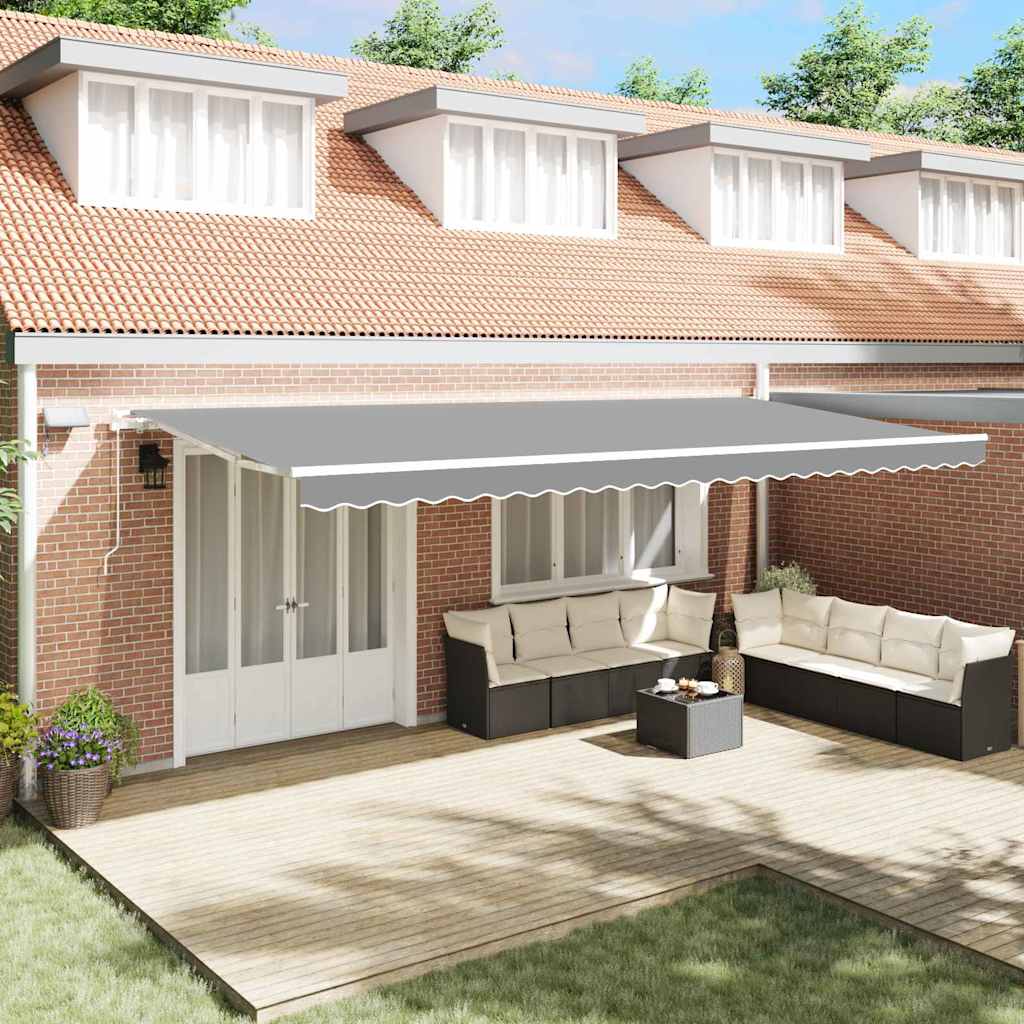 VOIRIDG Awning Frame with LED Strip Lights 600x300 cm Aluminium - White