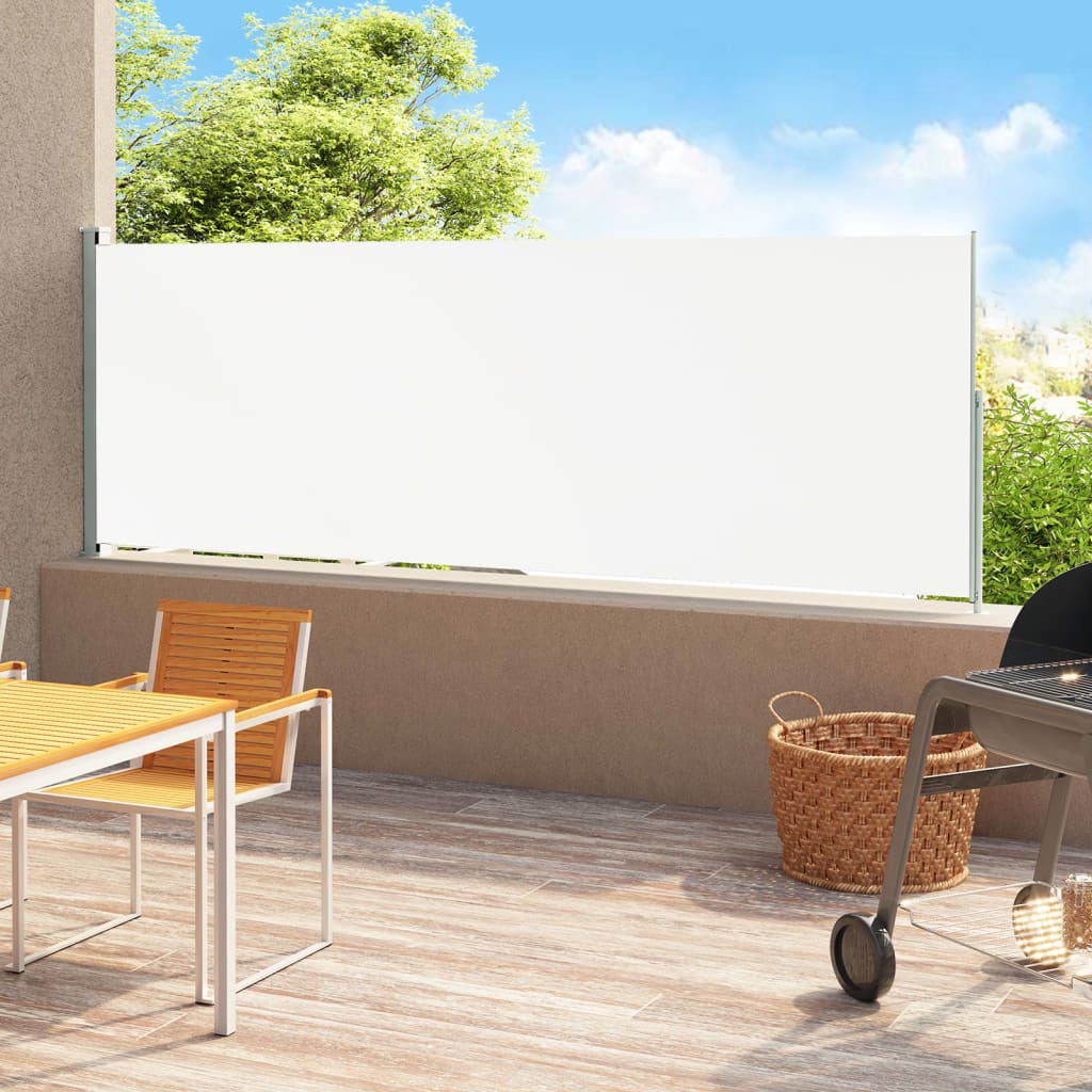 Patio Retractable Side Awning 220x500 cm Cream