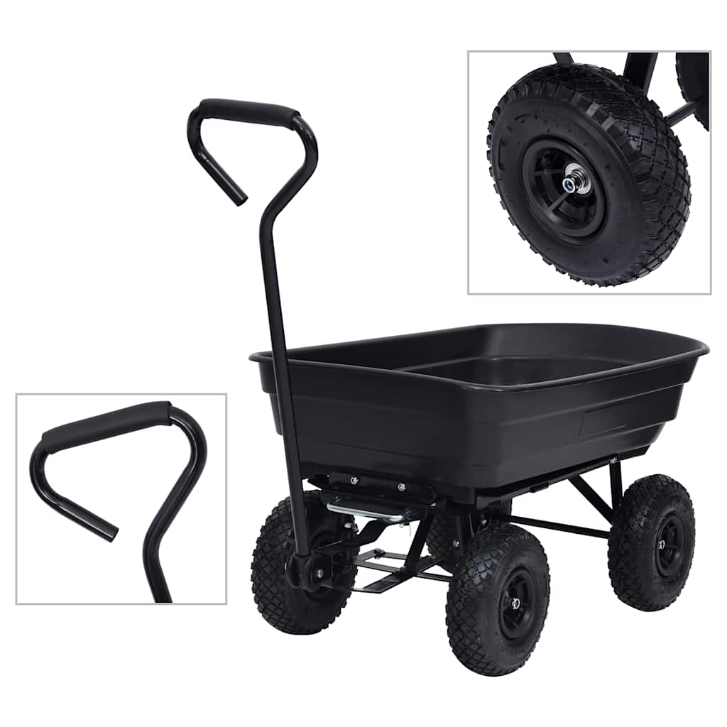 EVLGLEN Garden Tipping Hand Cart 300 kg 75L - Black
