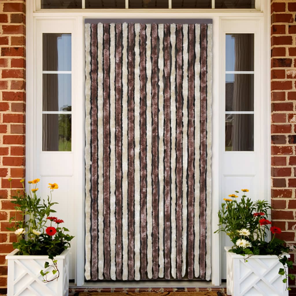 Insect Curtain Beige and Light Brown 56x200 cm Chenille