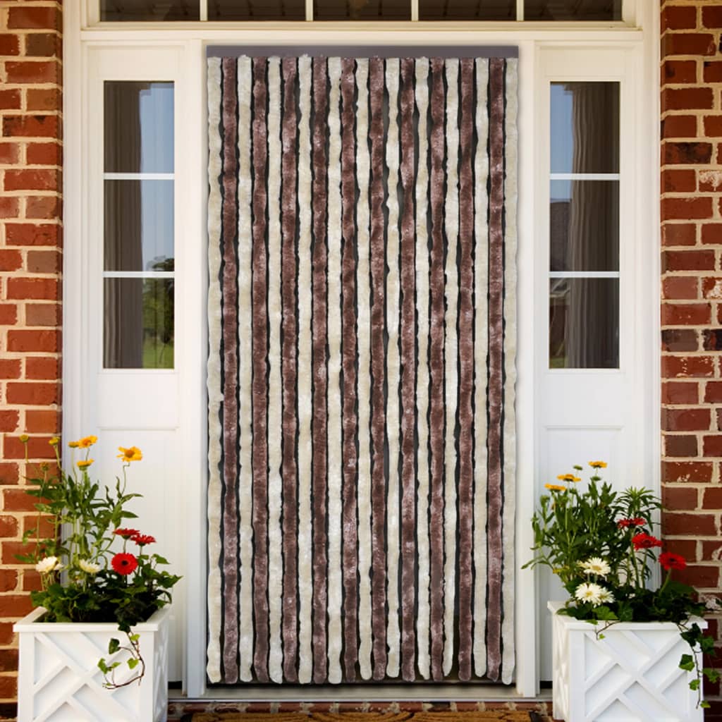 Insect Curtain Beige and Light Brown 120x220 cm Chenille