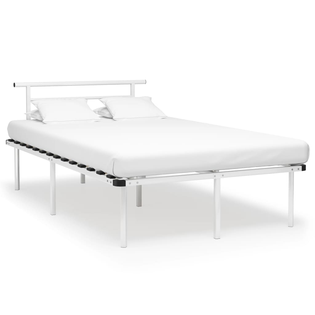 Bed Frame White Metal 120x200 cm