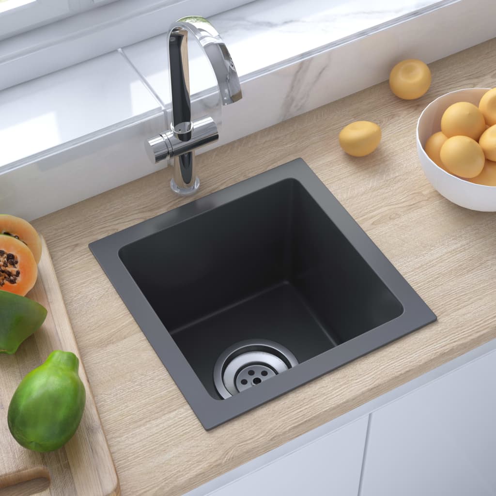 Handmade Kitchen Sink Black Stainless Steel