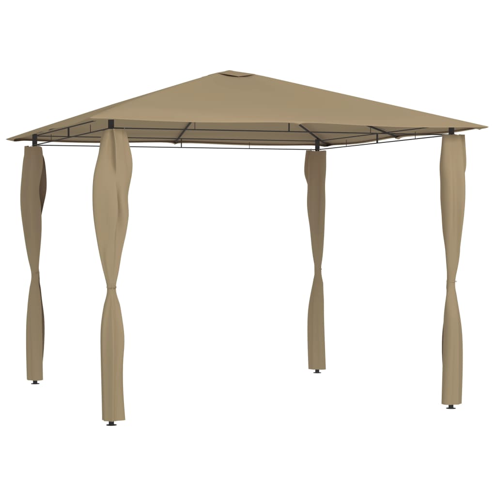 Gazebo with Post Covers 3x3x2.6 m Taupe 160 g/m2