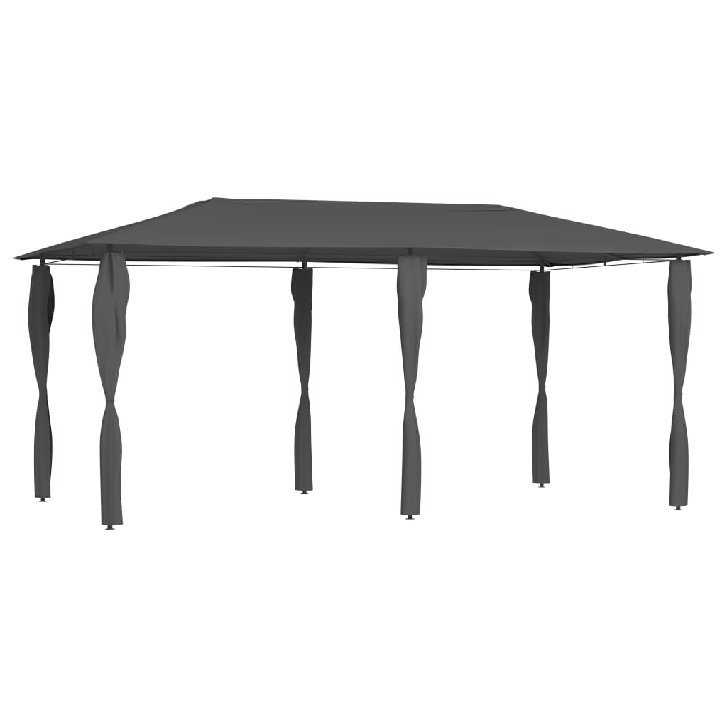 Gazebo with Post Covers 3x6x2.6 m Anthracite 160 g/mÂ²