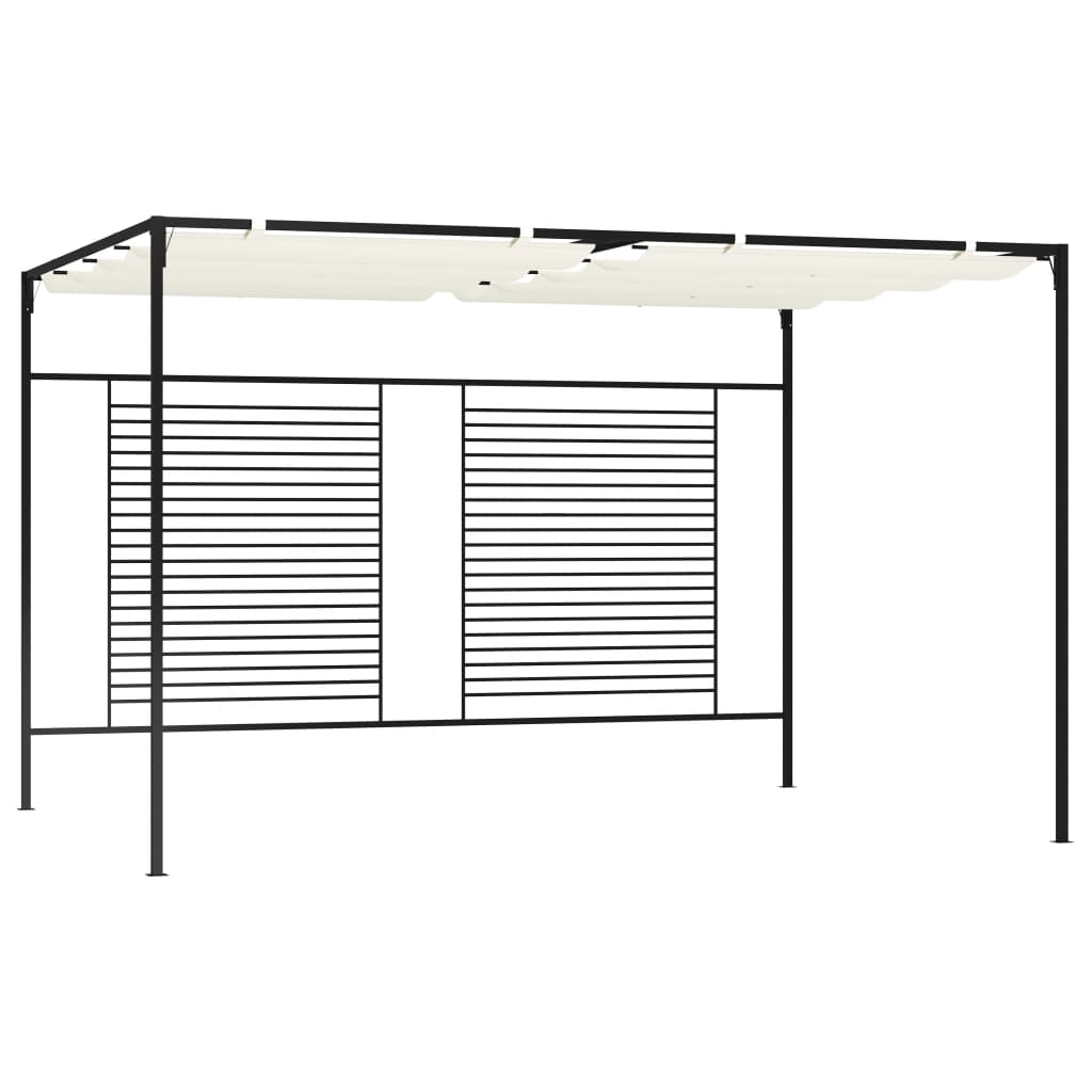 Gazebo with Retractable Roof 3x4x2.3 m Cream 180 g/m2