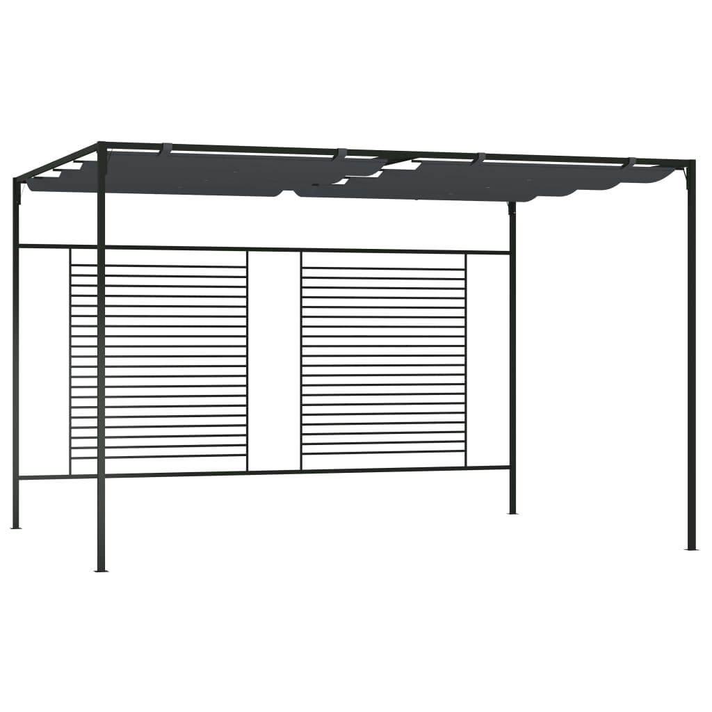 Gazebo with Retractable Roof 4x3x2.3 m Anthracite 180 g/mÂ²