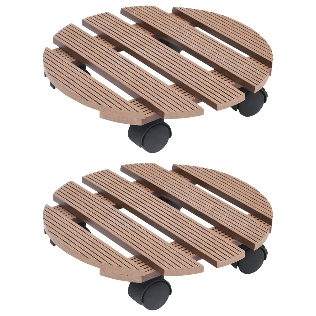 Plant Trolleys 2 pcs Brown Ã ̃30x7.5 cm WPC