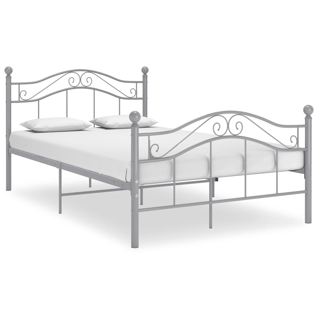 Bed Frame Grey Metal 120x200 cm