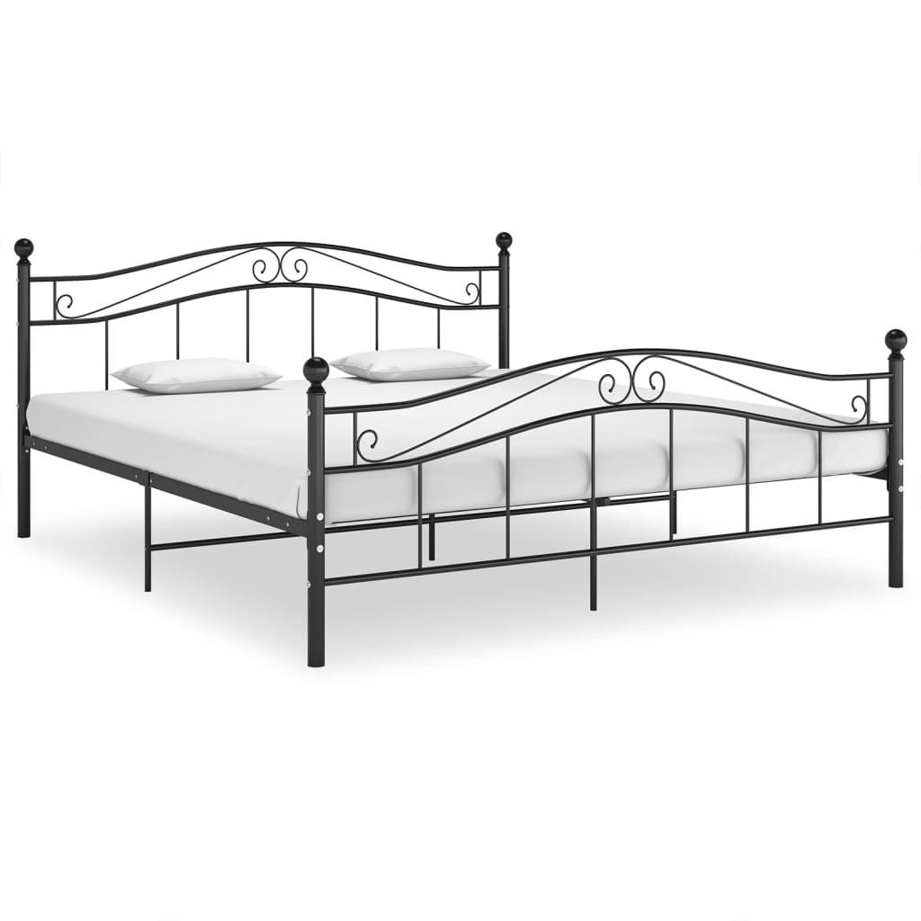 Bed Frame Black Metal 200x200 cm