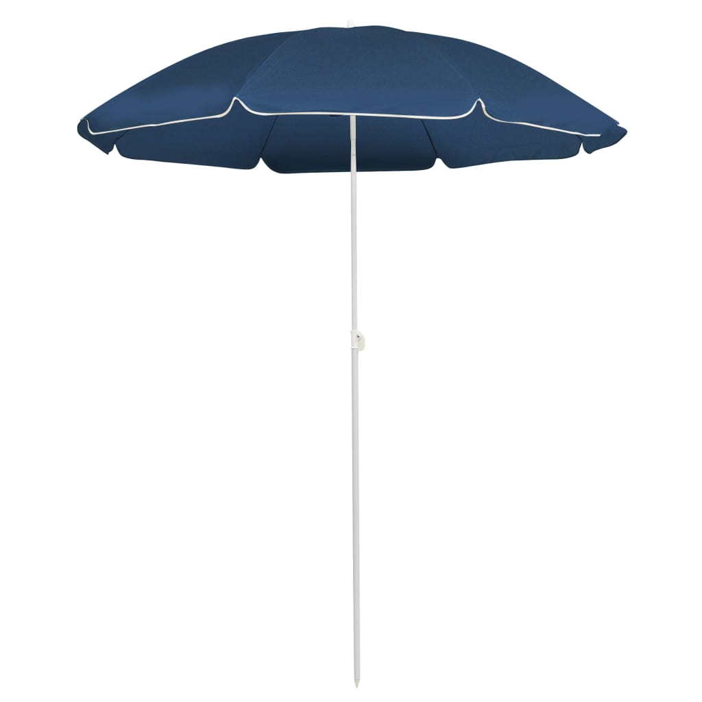 Outdoor Parasol with Steel Pole Blue 180 cm
