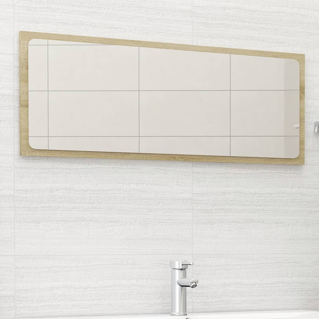 Bathroom Mirror Sonoma Oak 100x1.5x37 cm Engineered Wood