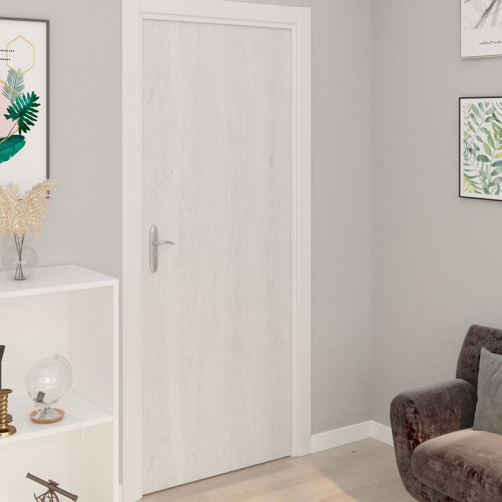 Self-adhesive Door Films 4 pcs White Wood 210x90 cm PVC