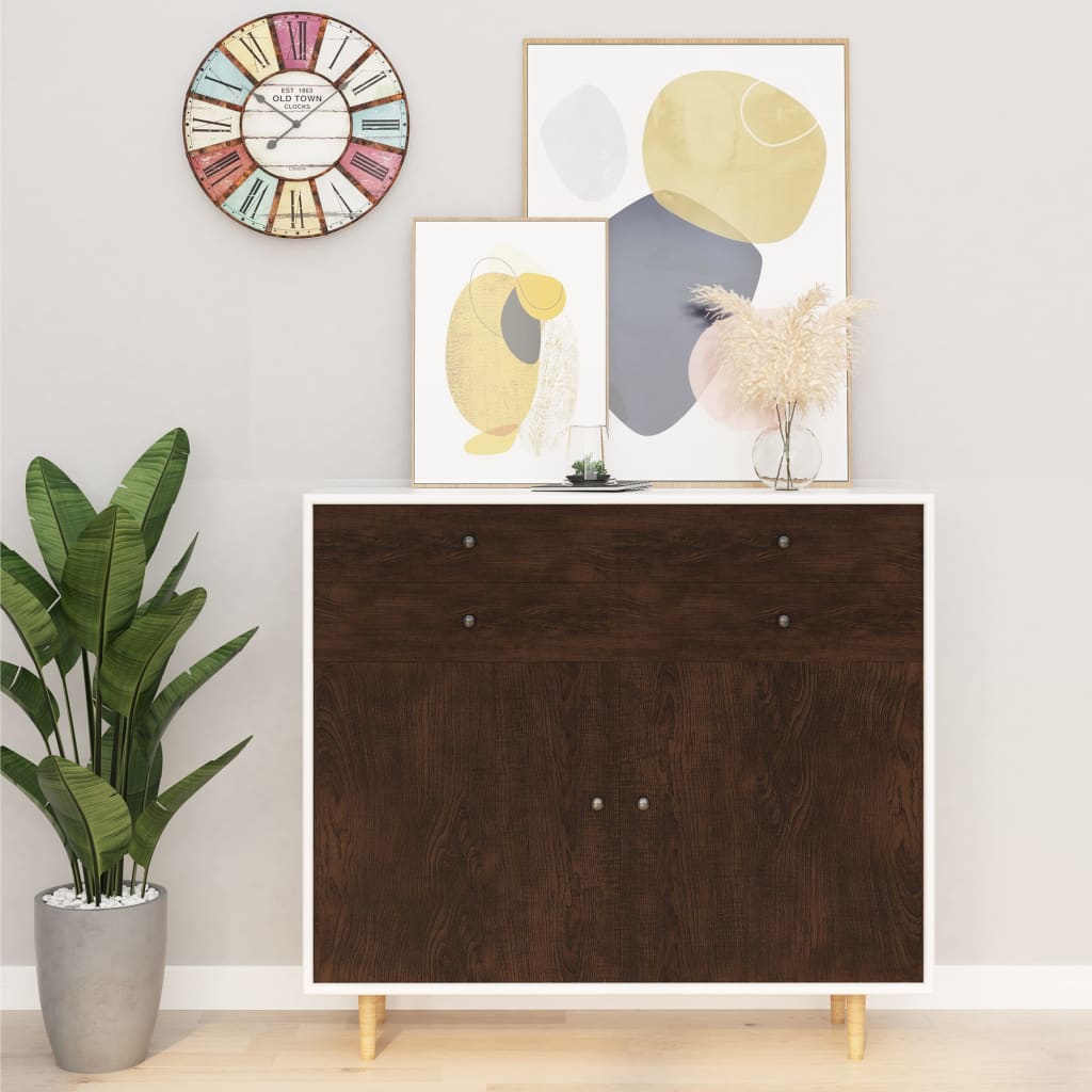 Self-adhesive Furniture Films 2 pcs Dark Oak 500x90 cm PVC