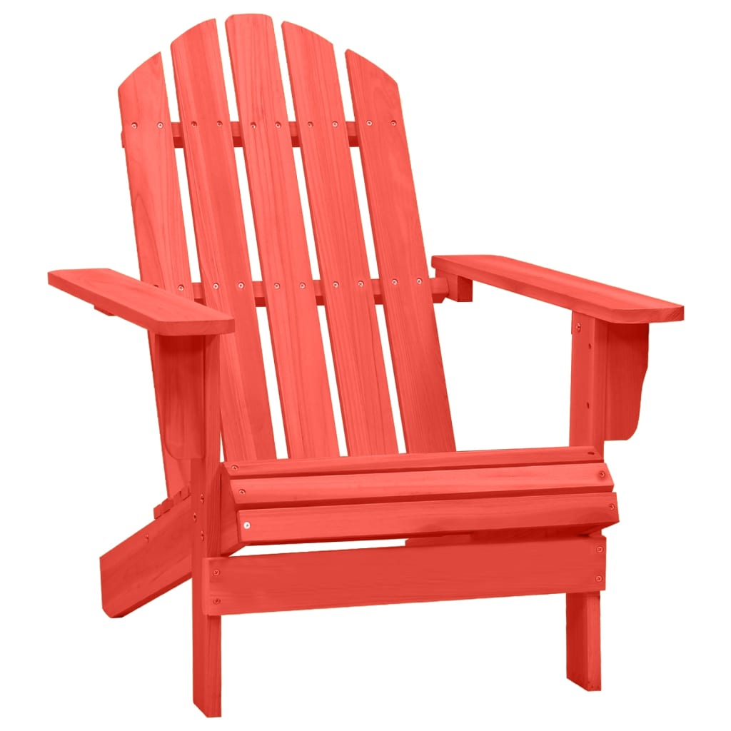 Garden Adirondack Chair Solid Fir Wood Red