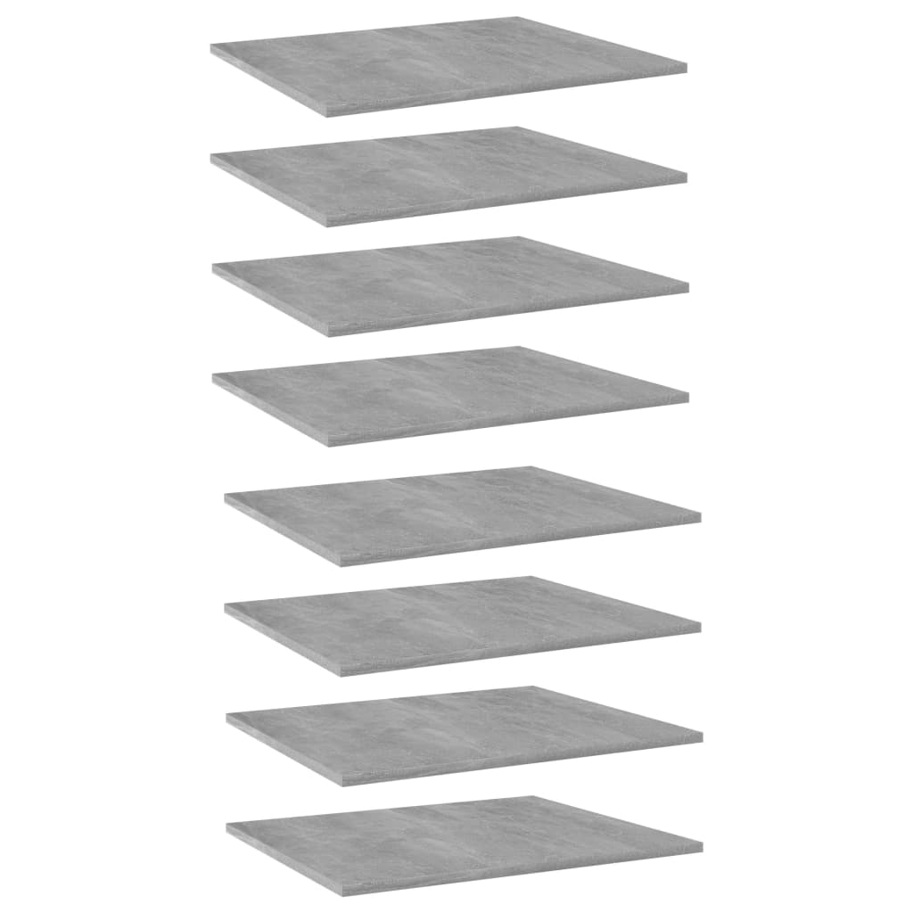Bookshelf Boards 8 pcs Concrete Grey 60x50x1.5 cm Engineered Wood
