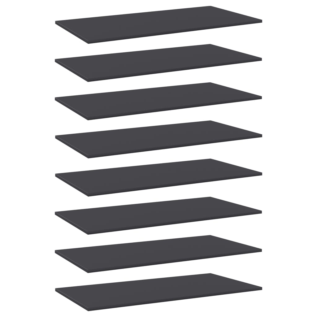 Bookshelf Boards 8 pcs Grey 80x30x1.5 cm Engineered Wood