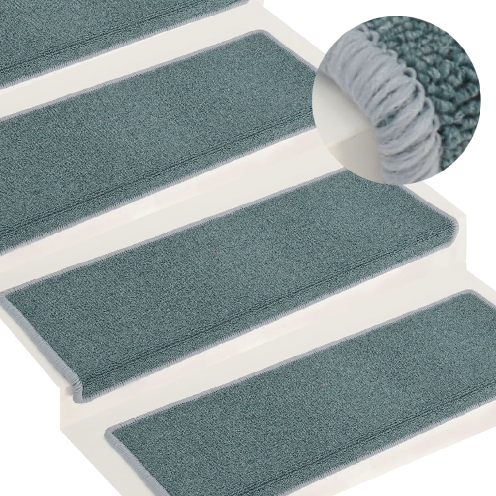 Carpet Stair Treads 15 Pcs 65x21x4cm Blue