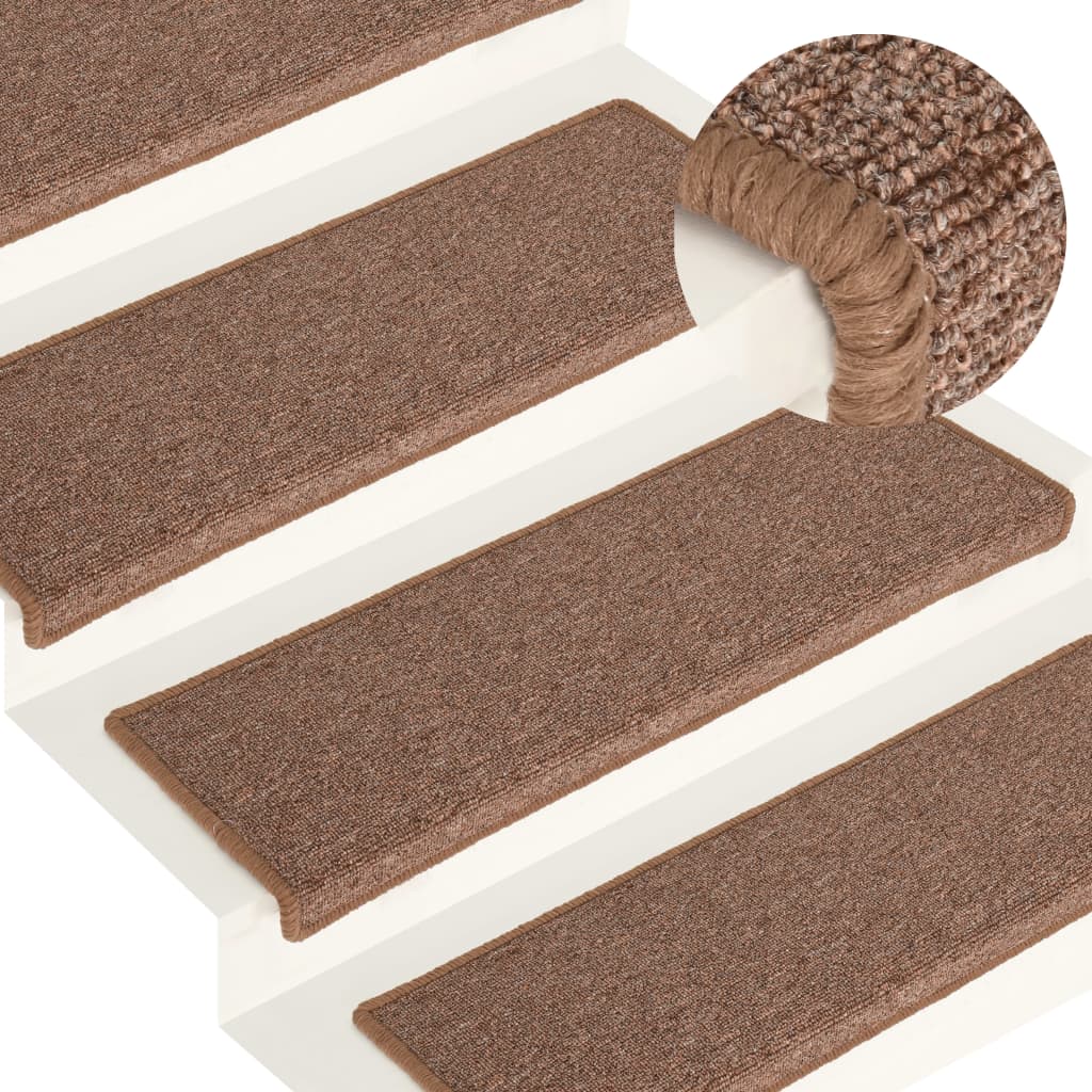 Carpet Stair Treads 15 Pcs 65x21x4cm Brown
