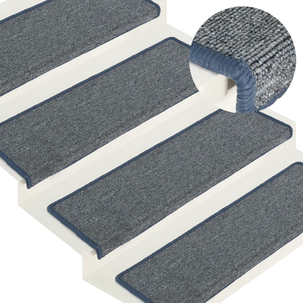 Carpet Stair Treads 15 Pcs 65x21x4cm Purple and Blue