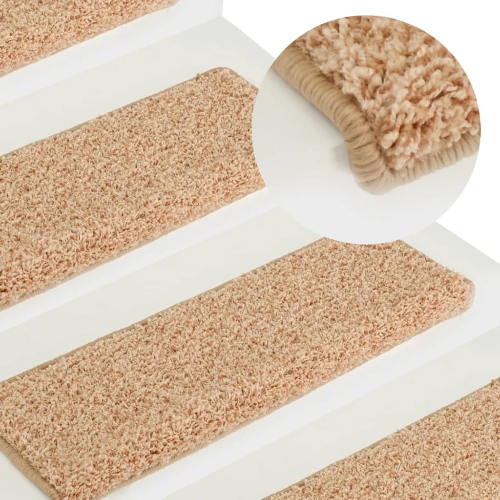 Carpet Stair Treads 15 Pcs 65x21x4cm Gold