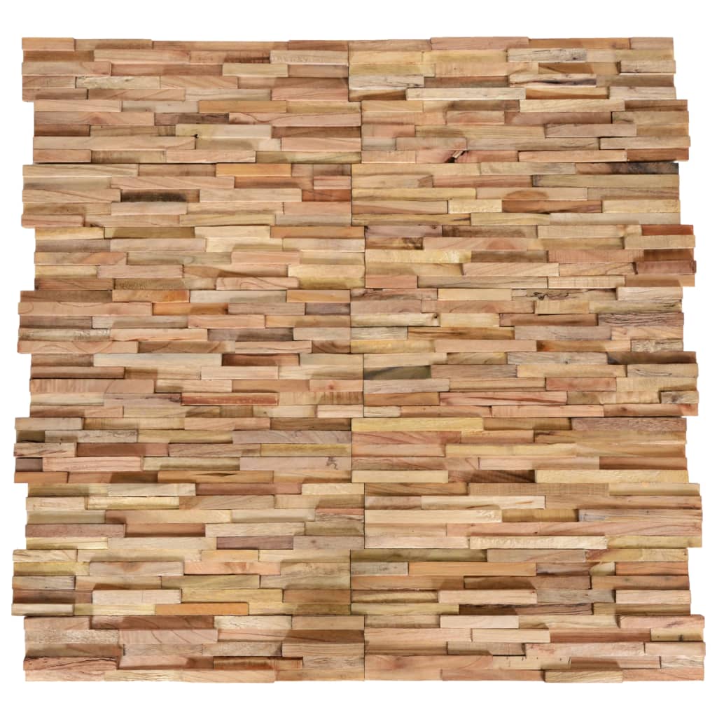 3D Wall Cladding Panels 10 pcs 1.08 m2 Solid Teak Wood