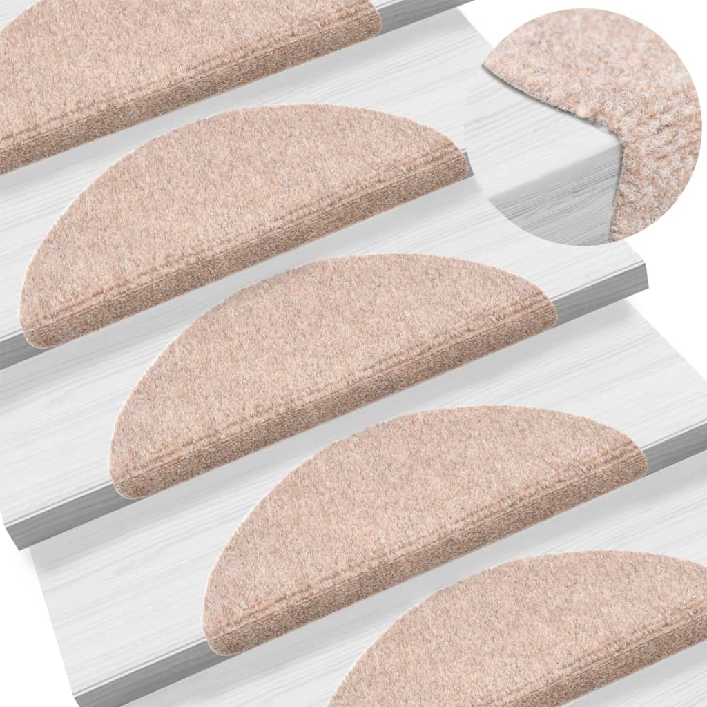 Self-adhesive Stair Mats 5 Pcs Brown 54x16x4cm Needle Punch