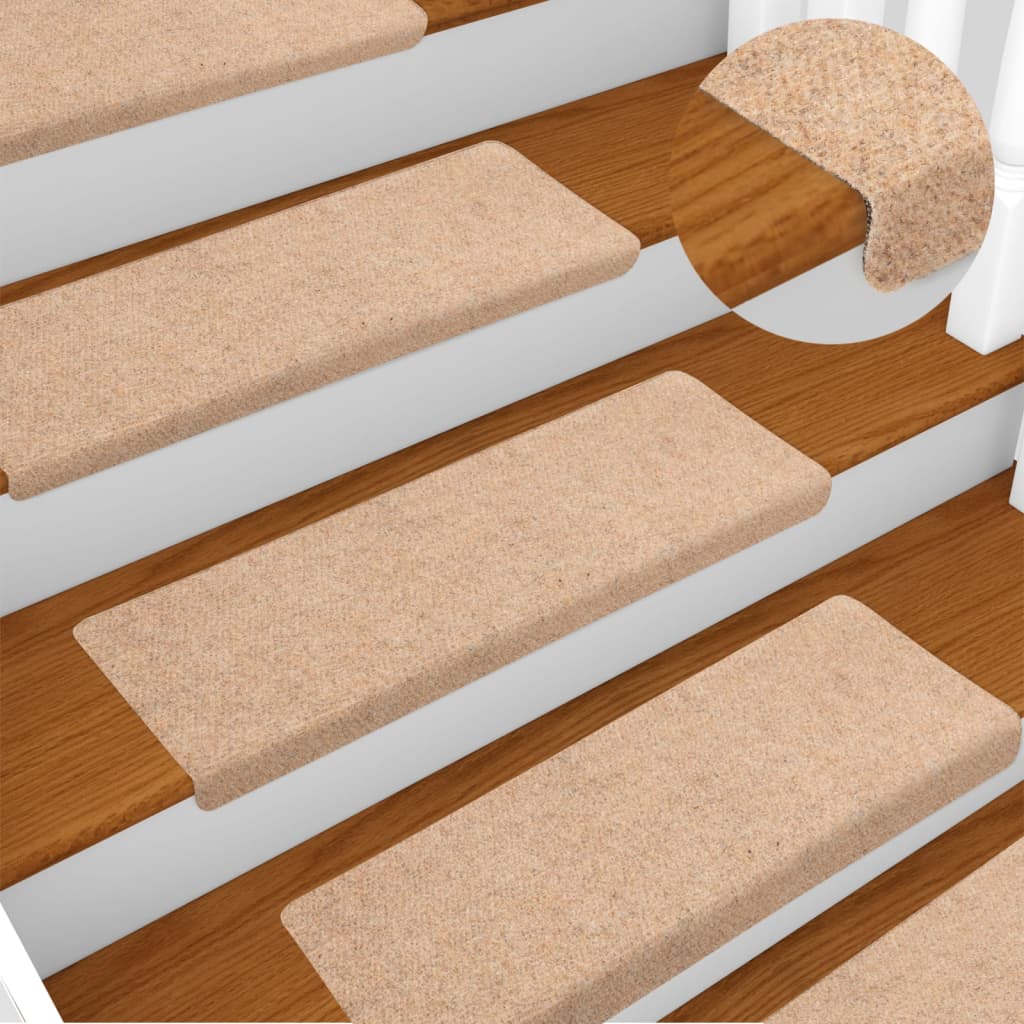 Stair Mats 10 Pcs Brown 65x21x4cm Needle Punch